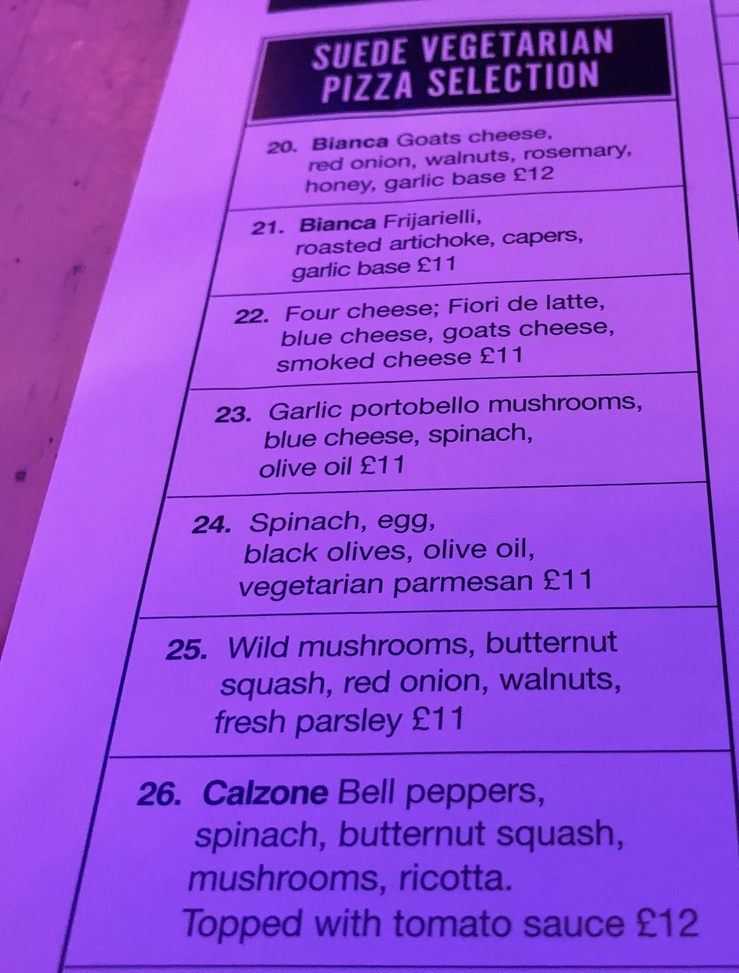 Suede Pizza Kitchen Vegetarian Menu The Nottingham Food Blog