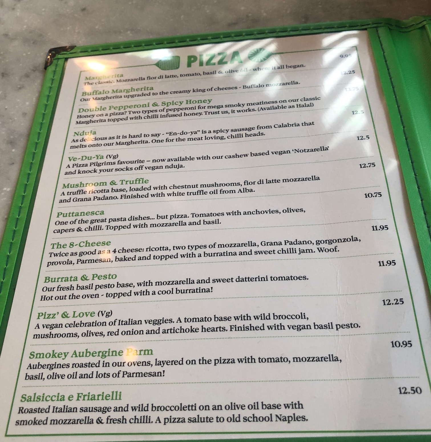 Pizza Pilgrims Pizza Menu The Nottingham Food Blog