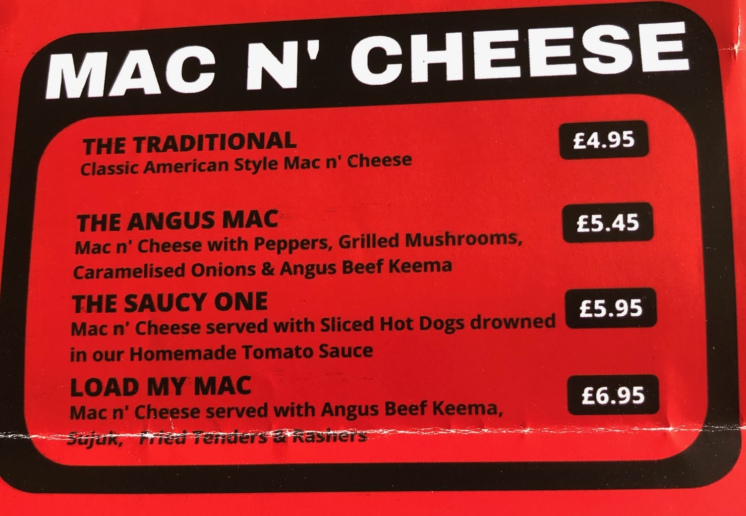 Mac n Cheese Menu at Onur Burger The Nottingham Food Blog