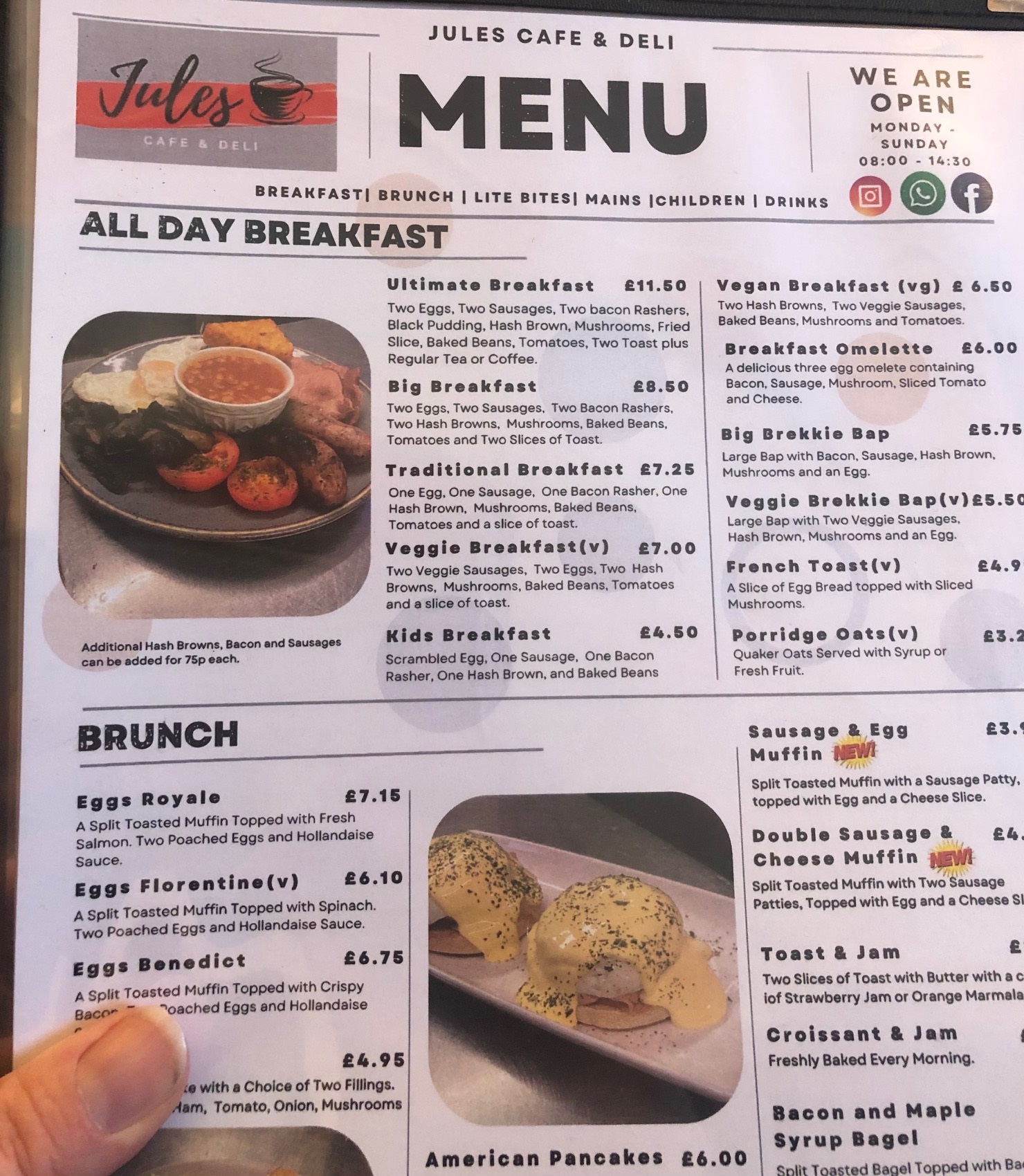 Jules Cafe and Deli Breakfast and Brunch Menu The Nottingham Food Blog
